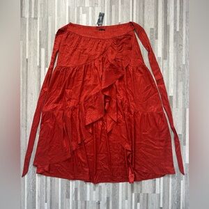Express Women's Red Skirt, NWT, Wrap Style with Ruffles, Size M